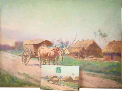 Paul Léon FREQUENEZ (1876-1943).
Charrette...