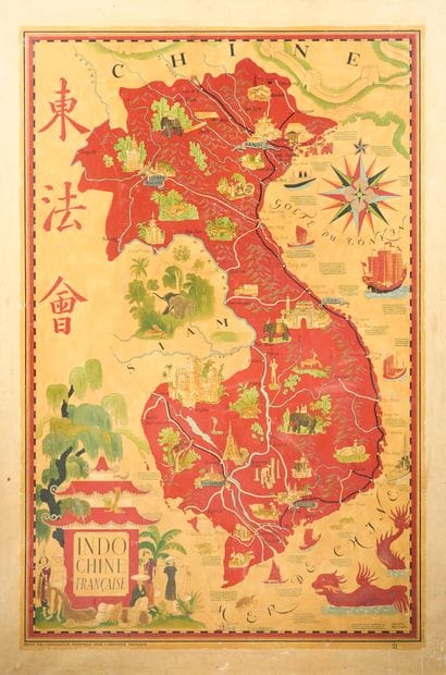 1945 
Lucien Boucher (1889-1971)
Indochine...