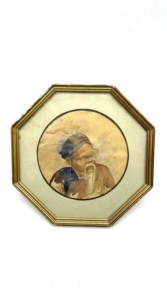 VAN THAI (XXe siècle).
Portrait médaillon...