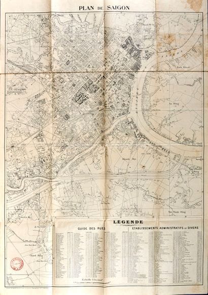Map of Saigon.
Captioned map drawn by the...