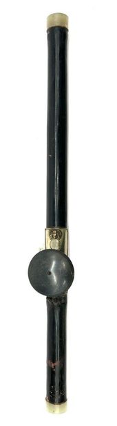 Opium pipe in lacquered bamboo, plate in...