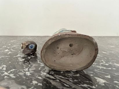 *Partially blue, green and brown glazed stoneware...