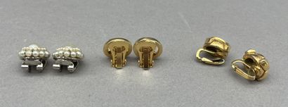Lot including: 
- CHANEL.
Pair of ear clips...