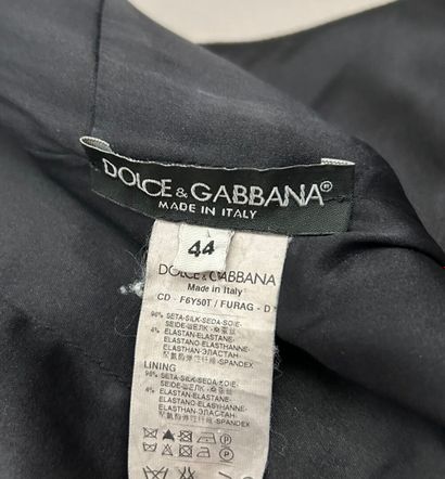 Dolce GABBANA. 
Black cocktail dress in draped...