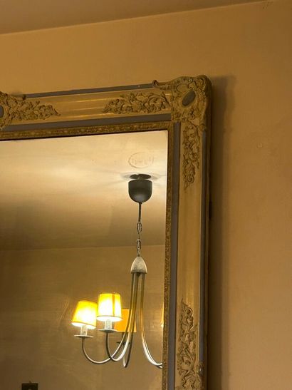 *Straight molded wood mantel, carved, stuccoed...