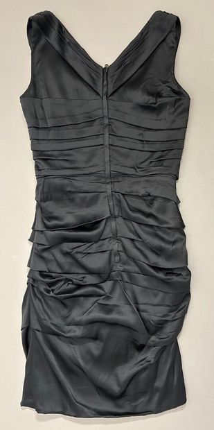Dolce GABBANA. 
Black cocktail dress in draped...