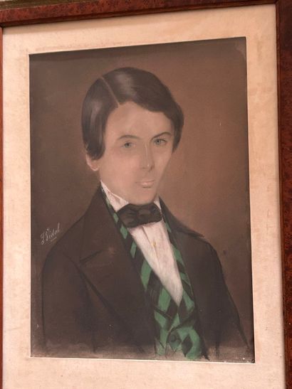 *Lot of 3 framed pieces, including: 
- 19th...