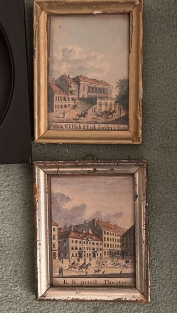 *Collection of 7 small framed or miniature...