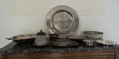 *Silvered metal lot, including: 
- a menagère...