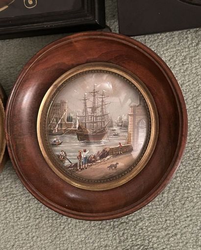 *Collection of 7 small framed or miniature...