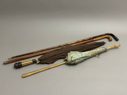 Set of 2 parasols and 2 canes including :...