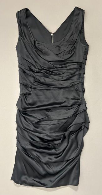 Dolce GABBANA. 
Black cocktail dress in draped...