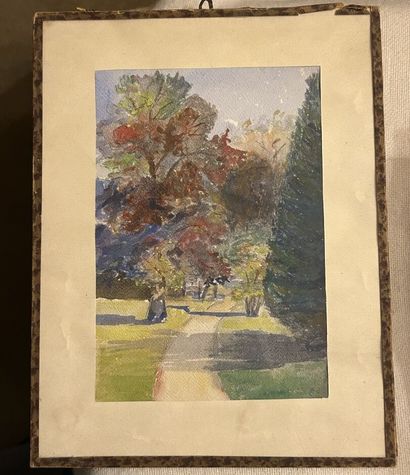 *20th century school. 
Reunion of 3 watercolors,...