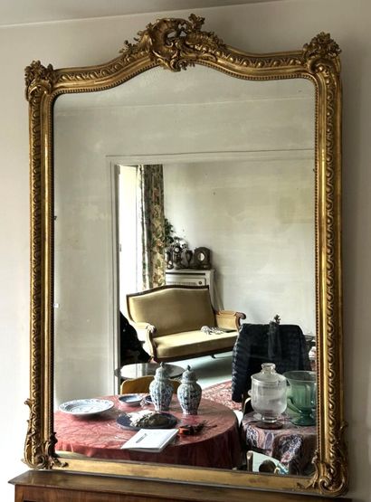 *Mantel in molded, carved, stuccoed and gilded...