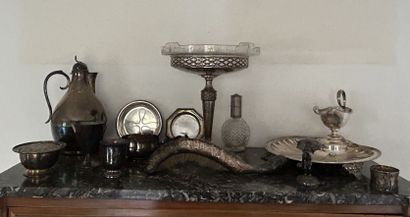 *Silvered metal lot, including: 
- a menagère...