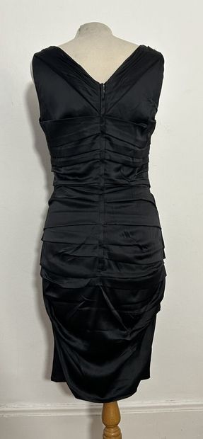 Dolce GABBANA. 
Black cocktail dress in draped...