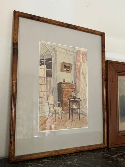 *Lot of 5 framed pieces including: 
- Nelly...