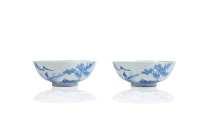 Two blue-and-white porcelain bowls, known...