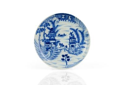 A blue-and-white porcelain dish, known as...
