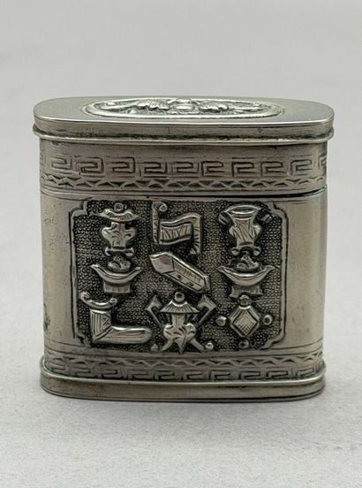 Opium box made of baitong (paktong) and copper,...