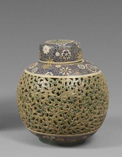 BIEN HOA.
Partially polychrome-glazed stoneware...