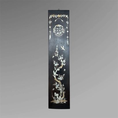A set of six vertical panels made of exotic...