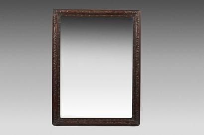 Rectangular mirror made of carved exotic...