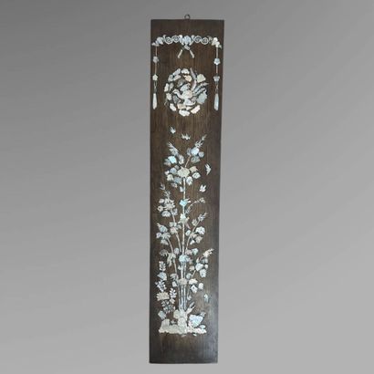 A set of six vertical panels made of exotic...