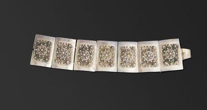 800°/°° silver link bracelet, engraved with...