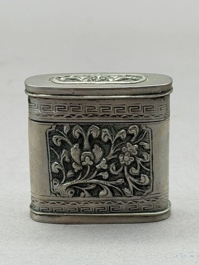 Opium box made of baitong (paktong) and copper,...