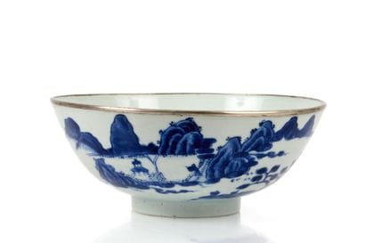 Large blue-and-white porcelain bowl, known...