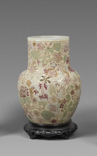 BIEN HOA. 
A baluster-shaped stoneware vase,...