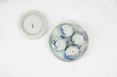 A blue-and-white porcelain tea set known...