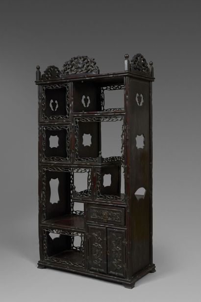 Small wall shelf made of molded and carved...