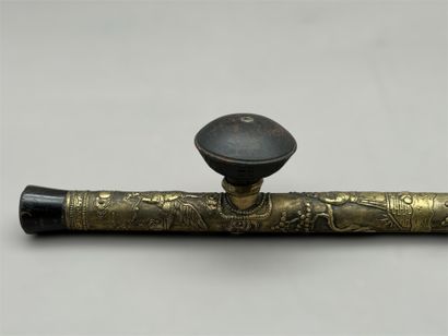 Metal opium pipe (silver plated or low-purity...