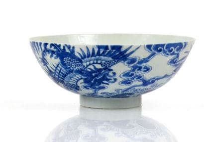 Large blue-and-white porcelain bowl, known...