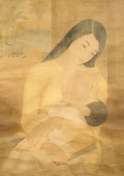 QUYNH HUONG (1953–2010) 
Motherhood.
Ink...