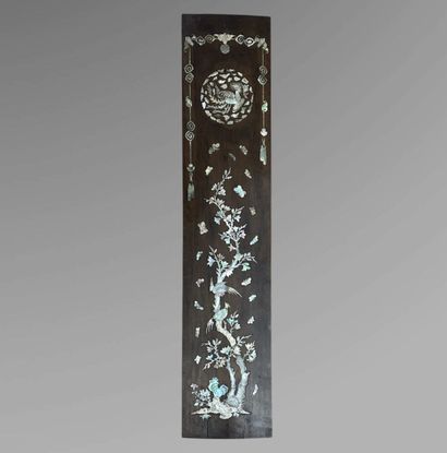 A set of six vertical panels made of exotic...