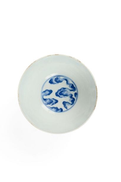 A blue-and-white porcelain bowl known as...