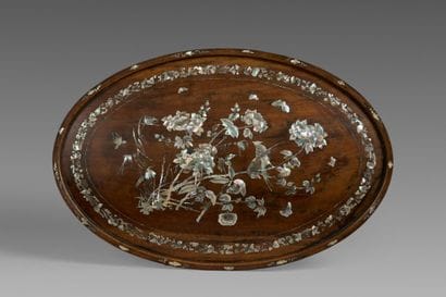 A set of two oval trays and one rectangular...