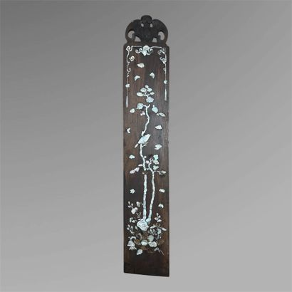 A set of six vertical panels made of exotic...