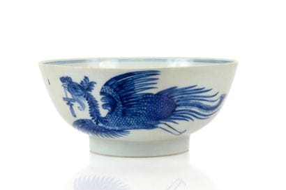 Large blue-and-white porcelain bowl, known...