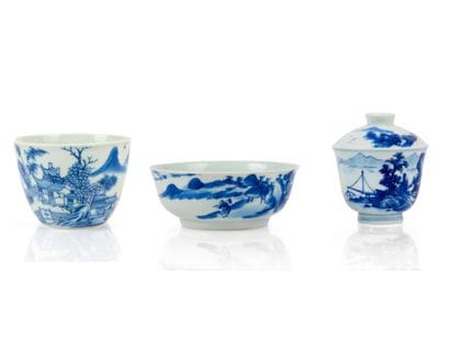 Collection of blue-and-white porcelain known...