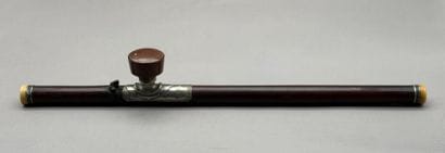 *Bamboo opium pipe, with a baitong (paktong)...