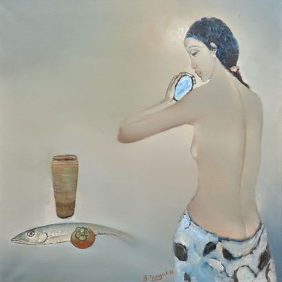 NGUYEN TRUNG (1940).
The Woman at the Mirror
Oil...