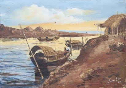 KIM SON (20th century).
Junk Boats on the...