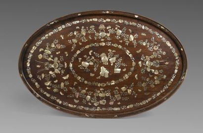 A set of two oval trays and one rectangular...