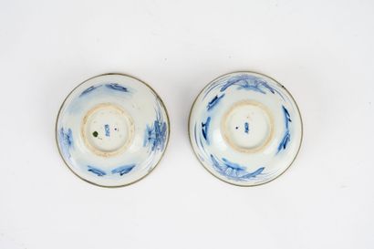 Two small blue-and-white porcelain bowls,...