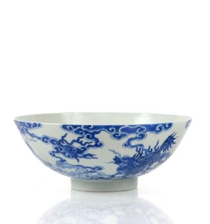 Large blue-and-white porcelain bowl, known...