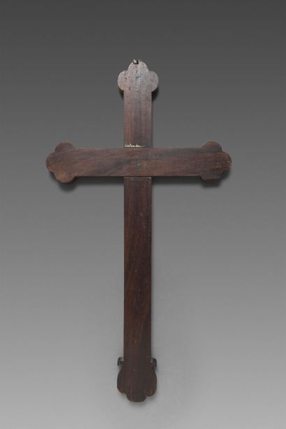 Processional cross made of exotic wood, adorned...